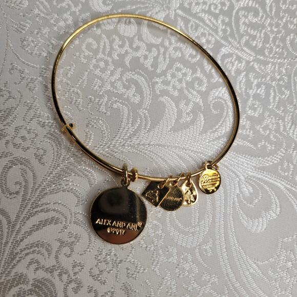 Alex and Ani womens bracelet Celebrate Today charm gold tone inspirational quote - Picture 2 of 4